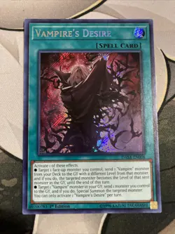 Yugioh! Vampire's Desire x 3 - 1st ed Secret Rare - DASA-EN008 - VLP - Image 1