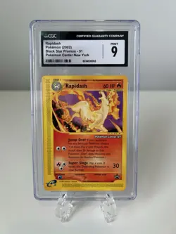 2002 Rapidash Pokemon Card Black Star Promos 51 Pokemon Center NY CGC 9 - Image 1