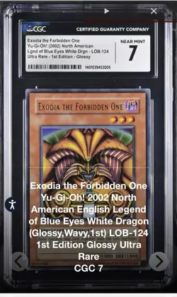 Yugioh Exodia The Forbidden One LOB-124 1st ed Eng. +Legs/Arms Graded 1996 New - Image 1