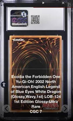 Yugioh Exodia The Forbidden One LOB-124 1st ed Eng. +Legs/Arms Graded 1996 New - Image 2
