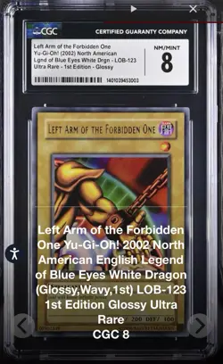 Yugioh Exodia The Forbidden One LOB-124 1st ed Eng. +Legs/Arms Graded 1996 New - Image 3