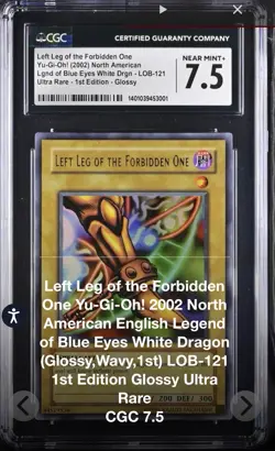 Yugioh Exodia The Forbidden One LOB-124 1st ed Eng. +Legs/Arms Graded 1996 New - Image 5