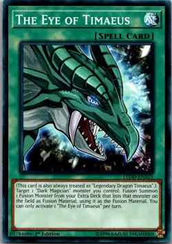 The Eye of Timaeus LEDD-ENA21 Legendary Dragon Decks Yu-Gi-Oh 1st Edition LP - Image 1