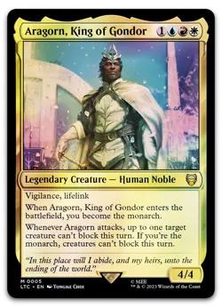 Aragorn, King of Gondor #5 (Foil) (NM) Lord of the Rings LTC Magic MTG - Image 1