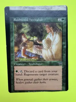 Rushwood Herbalist 265 Mercadian Masques NM MTG Magic Error/Cut Wrong - Image 1