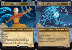 [1x] Aang, Swift Savior // Aang and La, Ocean's Fury - Foil - Showcase Near Mint - Image 1