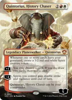 x1 Quintorius, History Chaser - Foil - Borderless M MTG Commander: Secrets of St - Image 1