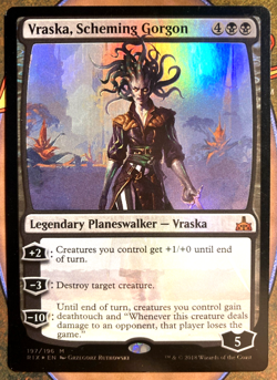 MTG Vraska, Scheming Gorgon - Rivals of Ixalan #197 *Foil* MP Mythic Rare - Image 1