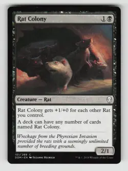 Rat Colony 101 Common Dominaria Magic: The Gathering Near Mint - Image 1