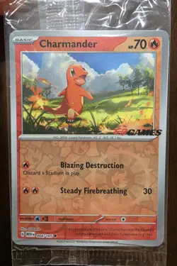 Charmander 004/165 EB Games Stamped Promo 151 Pokemon TCG SEALED - Image 3