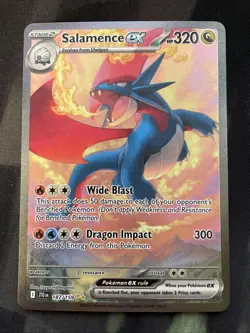 Salamence ex 187/159 Sv09: Journey Together Holo Pokemon Card Full Art Dragon - Image 1