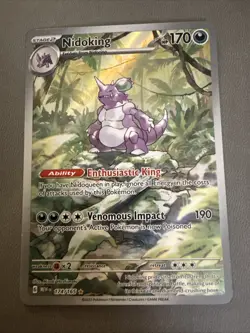 Pokemon TCG Nidoking Scarlet and Violet 151 Illustration Rare Card 174/165 - Image 1