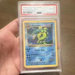 1999 Pokemon Gyarados 6/102 Base Set (Shadowless) Holo PSA 6 - Image 1
