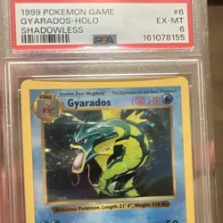 1999 Pokemon Gyarados 6/102 Base Set (Shadowless) Holo PSA 6 - Image 3