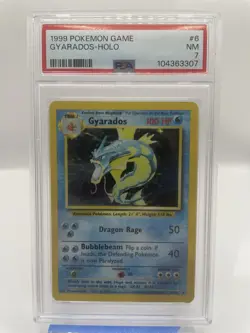 1999 Pokemon Base Set Holo Rare Gyarados PSA 7 #6/102 NEW FRESH SLAB - Image 1