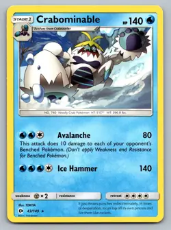 Pokemon TCG SM Base Set Crabominable 43/149 - Image 1