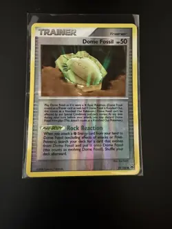 Dome Fossil - 89/100 - Common - Reverse Holo LP, English Pokemon Majestic Dawn - Image 1