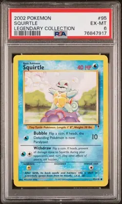 2002 Pokemon Legendary Collection #95 SQUIRTLE PSA 6 EX-MT - Image 1