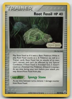 Pokemon Card Root Fossil REVERSE HOLO STAMPED Legend Maker 80/92 - Image 1