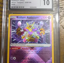 Pokemon Radiant Alakazam 059/195 Silver Tempest Holo PSA 10 (2022) - Image 2