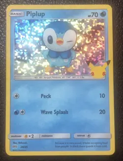 Pokemon TCG Piplup 20/25 HOLO McDonald 2021 Promo 25th Anniversary - Image 1