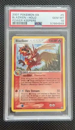 2007 POKEMON EX POWER KEEPERS #5 BLAZIKEN-HOLO PSA 10 - Image 1