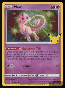 Mew 011/025 Holo R Celebrations Pokemon NM/M - Image 1