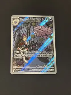 Team Rocket's Weezing 199/182 Destined Rivals Pokemon Holo White Dot Left Edge - Image 2