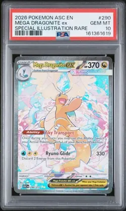 2026 POKEMON ASCENDED HEROES SPECIAL ILLUSTRATION RARE MEGA DRAGONITE EX PSA 10 - Image 1