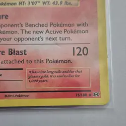 The Pokemon Company Pokemon TCG Ninetales 15/108 Evolutions Holo Rare 100 HP - Image 3