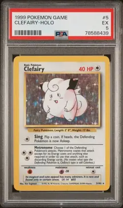 CLEFAIRY - HOLO - 1999 POKEMON GAME - PSA 5 - Image 1