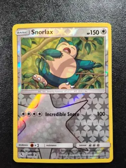 Snorlax 50/68 Rare Hidden Fates Pokemon Reverse Holo Near Mint - Image 1