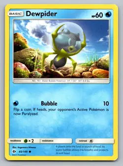 Pokemon TCG SM Base Set Dewpider 45/149 - Image 1