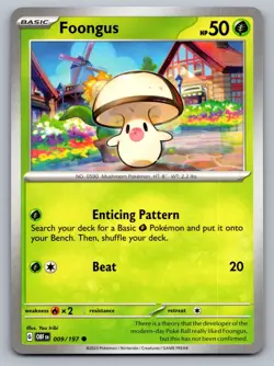 Pokemon TCG SV03: Obsidian Flames Foongus 009/197 - Image 1
