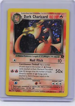 Dark Charizard 4/82 Rare Team Rocket Pokemon Unlimited Holo Moderately Played - Image 1