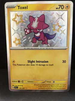 Pokemon TCG Toxel Paldean Fates 140/091 Shiny Secret Rare Holo Card - Image 1