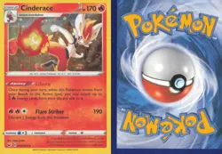 CINDERACE 034/202 HOLO RARE SWORD & SHIELD POKEMON NEAR MINT - Image 3