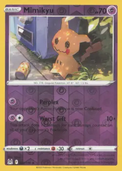 MIMIKYU 080/196 RARE LOST ORIGIN POKEMON REVERSE HOLO NEAR MINT - Image 1