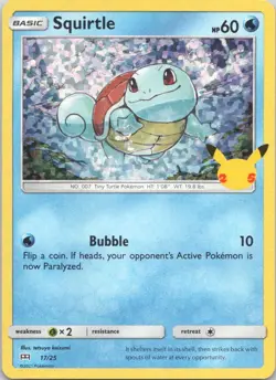 2021 McDonald's 25th Anniversary Promos Squirtle - 17/25 HOLO #017/025 - Image 1