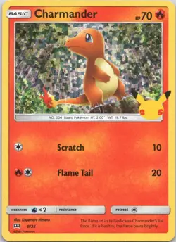 2021 McDonald's 25th Anniversary Promos Charmander - 9/25 HOLO #009/025 - Image 1