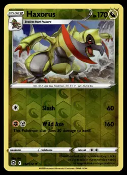 HAXORUS - 112/172 Rare Brilliant Stars Pokemon Reverse Holo NM - Image 1