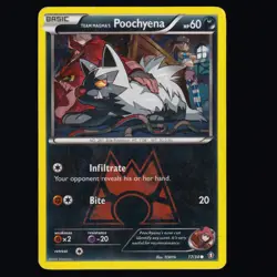Team Magma's Poochyena 17/34 Double Crisis Common Pokemon TCG MP - Image 1