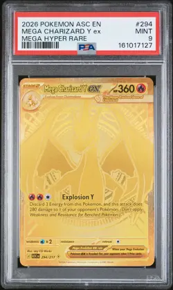 2026 POKEMON ASC EN-ASCENDED HEROES MEGA HYPER RARE MEGA CHARIZARD Y EX PSA 9 - Image 1