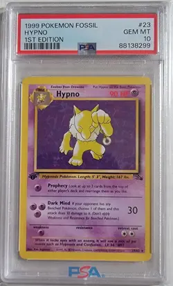 1999 Pokemon Fossil 1st Edition #23 Hypno - PSA10 GEM MINT - Image 1