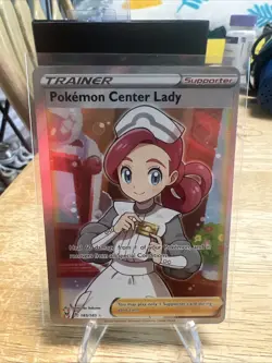 Pokemon Center Lady 185/185 Vivid Voltage NM Full Art Ultra Rare Pokemon Card - Image 1