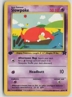 Slowpoke 67/82 Common Team Rocket Pokemon 1st Edition Near Mint - Image 1