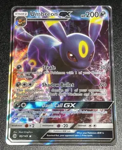 2017 Umbreon GX 80/149 Sun & Moon Base Set Pokemon TCG Card - Image 1