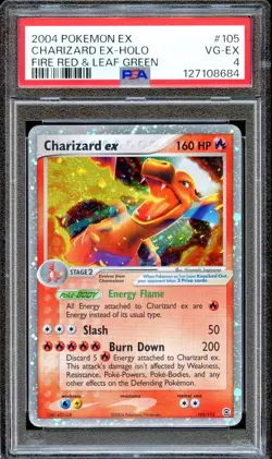 PSA 4 Charizard EX 105/112 Fire Red & Leaf Green EX Pokemon Card Holo - Image 1