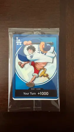 CUSTOM FAN MADE PROXY ONE PIECE X DODGERS PROMO MONKEY D LUFFY DON CARD - Image 1