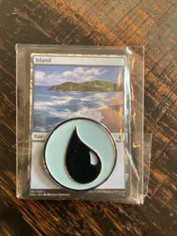 Magic the Gathering Card Game Blue Island Mondo Enamel Pin NEW UNUSED - Image 1